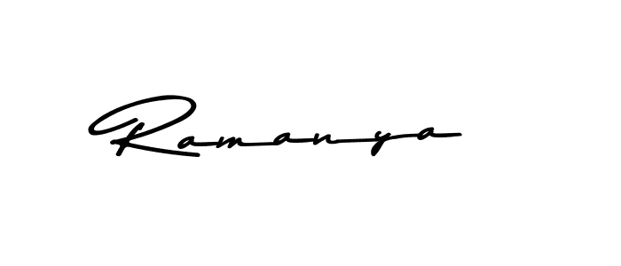 Use a signature maker to create a handwritten signature online. With this signature software, you can design (Asem Kandis PERSONAL USE) your own signature for name Ramanya. Ramanya signature style 9 images and pictures png