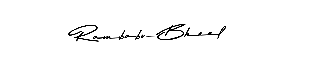 How to make Rambabu Bheel name signature. Use Asem Kandis PERSONAL USE style for creating short signs online. This is the latest handwritten sign. Rambabu Bheel signature style 9 images and pictures png