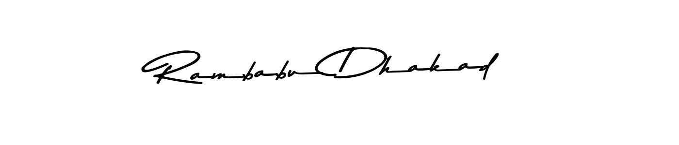 Asem Kandis PERSONAL USE is a professional signature style that is perfect for those who want to add a touch of class to their signature. It is also a great choice for those who want to make their signature more unique. Get Rambabu Dhakad name to fancy signature for free. Rambabu Dhakad signature style 9 images and pictures png