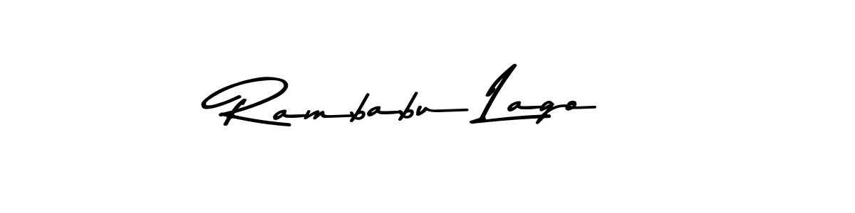 Make a beautiful signature design for name Rambabu Lago. With this signature (Asem Kandis PERSONAL USE) style, you can create a handwritten signature for free. Rambabu Lago signature style 9 images and pictures png