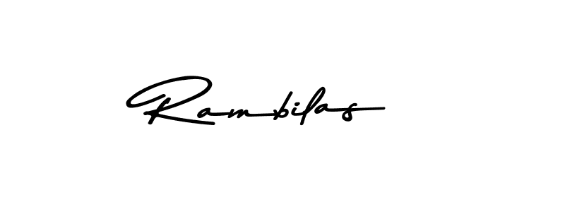 How to make Rambilas name signature. Use Asem Kandis PERSONAL USE style for creating short signs online. This is the latest handwritten sign. Rambilas signature style 9 images and pictures png