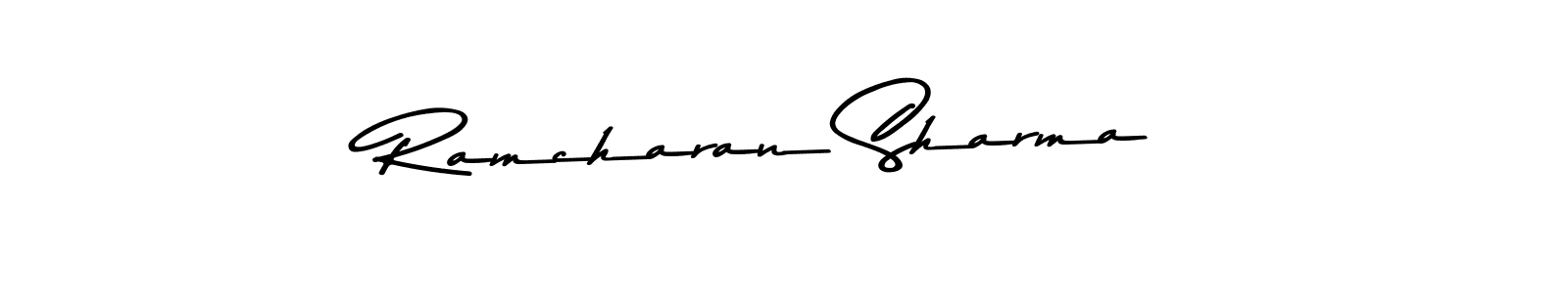 Create a beautiful signature design for name Ramcharan Sharma. With this signature (Asem Kandis PERSONAL USE) fonts, you can make a handwritten signature for free. Ramcharan Sharma signature style 9 images and pictures png