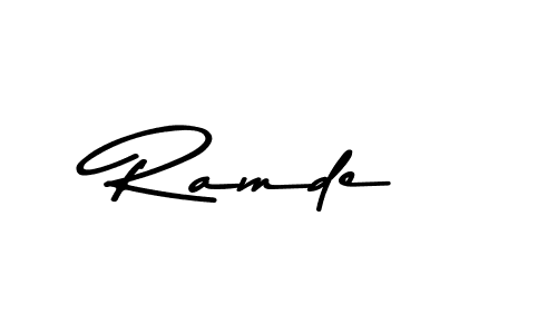 How to make Ramde name signature. Use Asem Kandis PERSONAL USE style for creating short signs online. This is the latest handwritten sign. Ramde signature style 9 images and pictures png