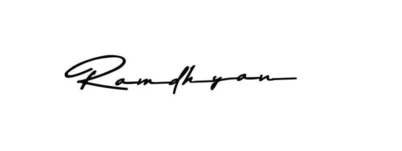 Use a signature maker to create a handwritten signature online. With this signature software, you can design (Asem Kandis PERSONAL USE) your own signature for name Ramdhyan. Ramdhyan signature style 9 images and pictures png