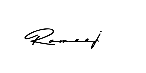 How to make Rameej name signature. Use Asem Kandis PERSONAL USE style for creating short signs online. This is the latest handwritten sign. Rameej signature style 9 images and pictures png