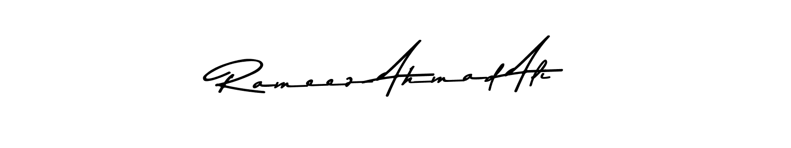 Make a beautiful signature design for name Rameez Ahmad Ali. With this signature (Asem Kandis PERSONAL USE) style, you can create a handwritten signature for free. Rameez Ahmad Ali signature style 9 images and pictures png