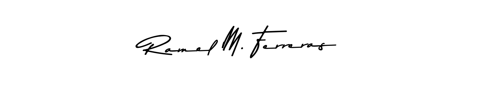 The best way (Asem Kandis PERSONAL USE) to make a short signature is to pick only two or three words in your name. The name Ramel M. Ferreras include a total of six letters. For converting this name. Ramel M. Ferreras signature style 9 images and pictures png