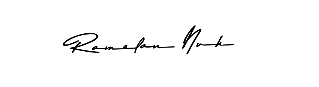 The best way (Asem Kandis PERSONAL USE) to make a short signature is to pick only two or three words in your name. The name Ramelan Nuh include a total of six letters. For converting this name. Ramelan Nuh signature style 9 images and pictures png