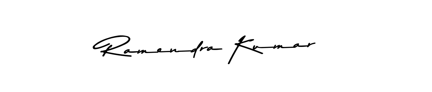 Make a beautiful signature design for name Ramendra Kumar. With this signature (Asem Kandis PERSONAL USE) style, you can create a handwritten signature for free. Ramendra Kumar signature style 9 images and pictures png