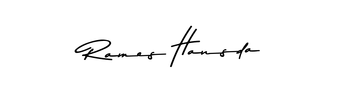 Create a beautiful signature design for name Rames Hansda. With this signature (Asem Kandis PERSONAL USE) fonts, you can make a handwritten signature for free. Rames Hansda signature style 9 images and pictures png