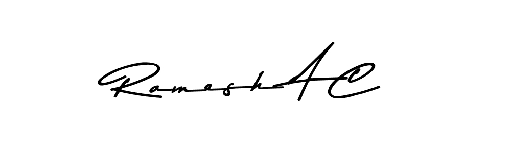 Create a beautiful signature design for name Ramesh A C. With this signature (Asem Kandis PERSONAL USE) fonts, you can make a handwritten signature for free. Ramesh A C signature style 9 images and pictures png