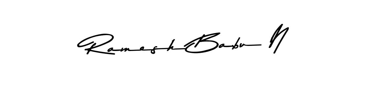How to make Ramesh Babu N name signature. Use Asem Kandis PERSONAL USE style for creating short signs online. This is the latest handwritten sign. Ramesh Babu N signature style 9 images and pictures png