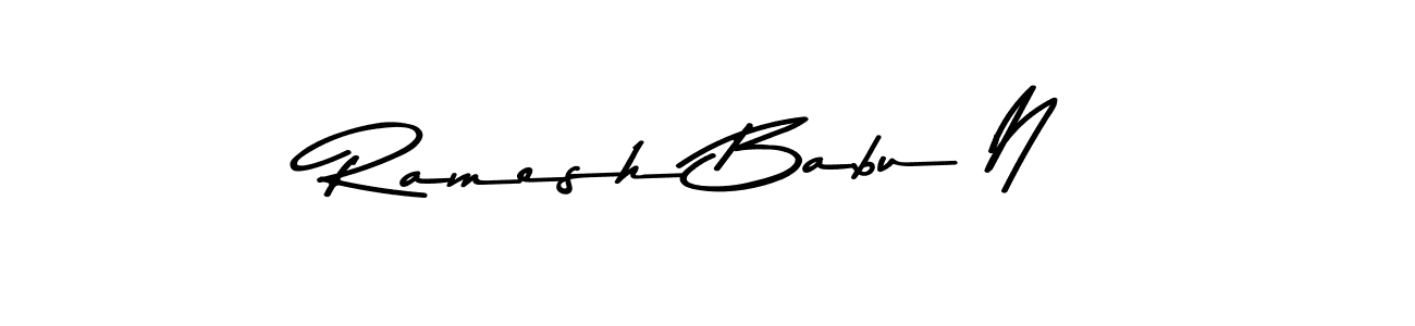 How to make Ramesh Babu N name signature. Use Asem Kandis PERSONAL USE style for creating short signs online. This is the latest handwritten sign. Ramesh Babu N signature style 9 images and pictures png