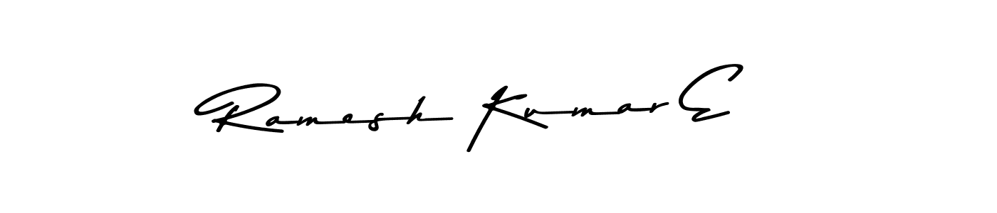 How to make Ramesh Kumar E name signature. Use Asem Kandis PERSONAL USE style for creating short signs online. This is the latest handwritten sign. Ramesh Kumar E signature style 9 images and pictures png
