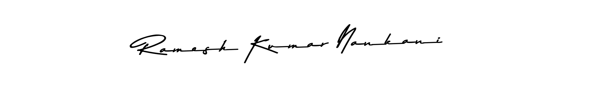 Create a beautiful signature design for name Ramesh Kumar Nankani. With this signature (Asem Kandis PERSONAL USE) fonts, you can make a handwritten signature for free. Ramesh Kumar Nankani signature style 9 images and pictures png