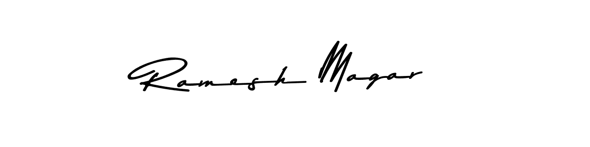 Use a signature maker to create a handwritten signature online. With this signature software, you can design (Asem Kandis PERSONAL USE) your own signature for name Ramesh Magar. Ramesh Magar signature style 9 images and pictures png