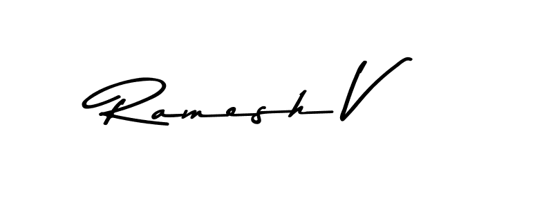 Design your own signature with our free online signature maker. With this signature software, you can create a handwritten (Asem Kandis PERSONAL USE) signature for name Ramesh V. Ramesh V signature style 9 images and pictures png