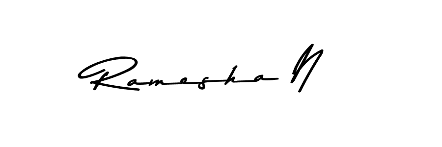 Create a beautiful signature design for name Ramesha N. With this signature (Asem Kandis PERSONAL USE) fonts, you can make a handwritten signature for free. Ramesha N signature style 9 images and pictures png