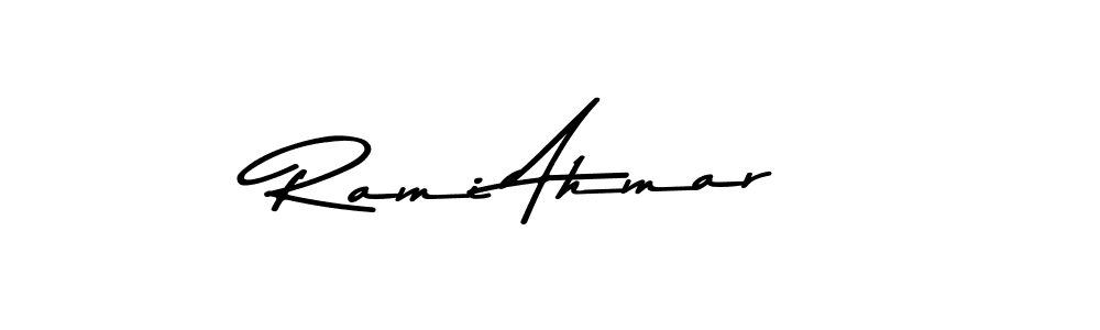 How to make Rami Ahmar name signature. Use Asem Kandis PERSONAL USE style for creating short signs online. This is the latest handwritten sign. Rami Ahmar signature style 9 images and pictures png