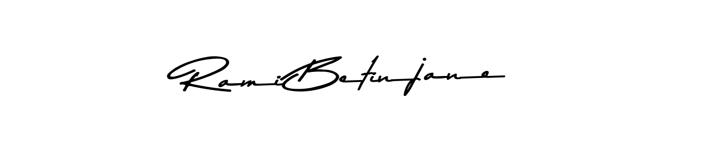 How to make Rami Betinjane name signature. Use Asem Kandis PERSONAL USE style for creating short signs online. This is the latest handwritten sign. Rami Betinjane signature style 9 images and pictures png