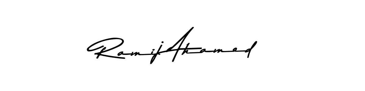 You should practise on your own different ways (Asem Kandis PERSONAL USE) to write your name (Ramij Ahamed) in signature. don't let someone else do it for you. Ramij Ahamed signature style 9 images and pictures png