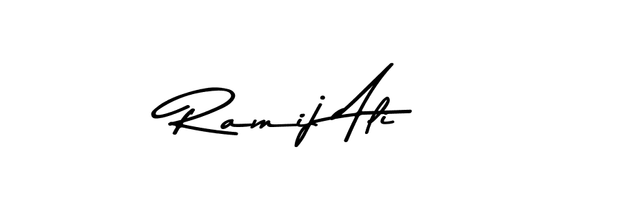 How to make Ramij Ali name signature. Use Asem Kandis PERSONAL USE style for creating short signs online. This is the latest handwritten sign. Ramij Ali signature style 9 images and pictures png