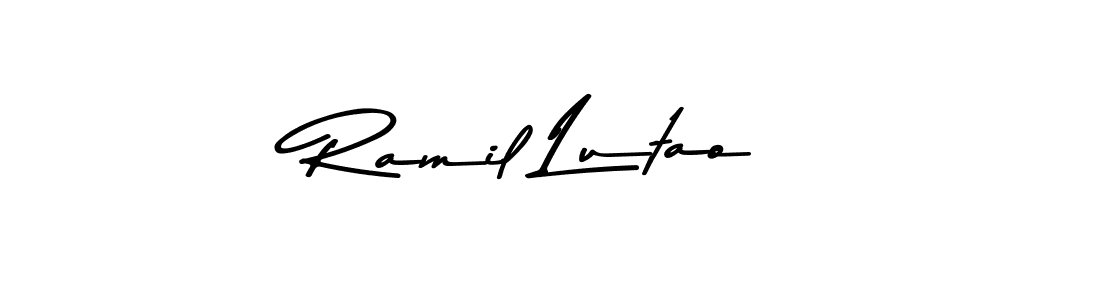 Create a beautiful signature design for name Ramil Lutao. With this signature (Asem Kandis PERSONAL USE) fonts, you can make a handwritten signature for free. Ramil Lutao signature style 9 images and pictures png