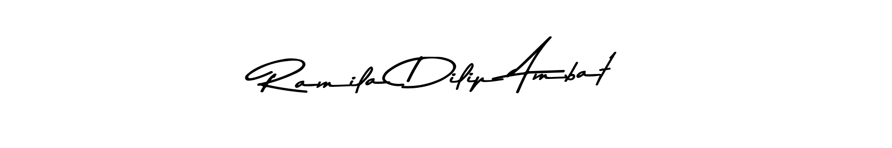 Create a beautiful signature design for name Ramila Dilip Ambat. With this signature (Asem Kandis PERSONAL USE) fonts, you can make a handwritten signature for free. Ramila Dilip Ambat signature style 9 images and pictures png