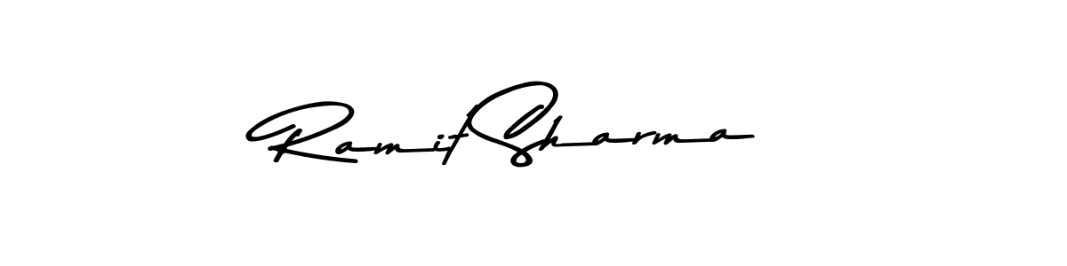 Create a beautiful signature design for name Ramit Sharma. With this signature (Asem Kandis PERSONAL USE) fonts, you can make a handwritten signature for free. Ramit Sharma signature style 9 images and pictures png