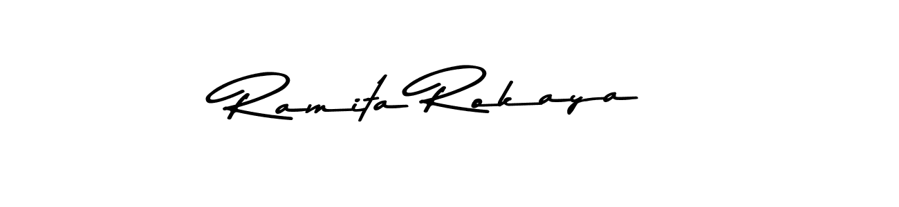 Create a beautiful signature design for name Ramita Rokaya. With this signature (Asem Kandis PERSONAL USE) fonts, you can make a handwritten signature for free. Ramita Rokaya signature style 9 images and pictures png