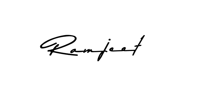 How to make Ramjeet name signature. Use Asem Kandis PERSONAL USE style for creating short signs online. This is the latest handwritten sign. Ramjeet signature style 9 images and pictures png