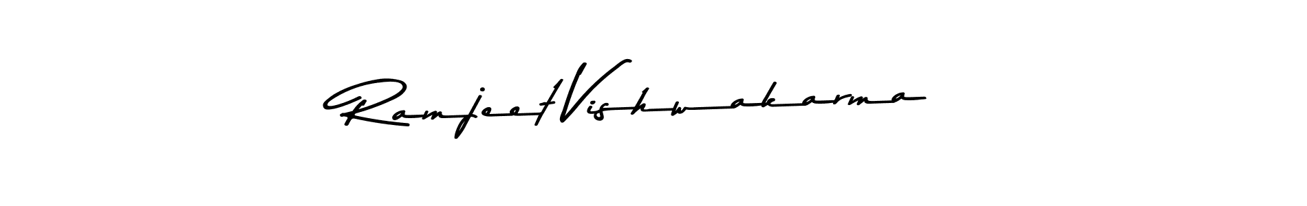 Design your own signature with our free online signature maker. With this signature software, you can create a handwritten (Asem Kandis PERSONAL USE) signature for name Ramjeet Vishwakarma. Ramjeet Vishwakarma signature style 9 images and pictures png