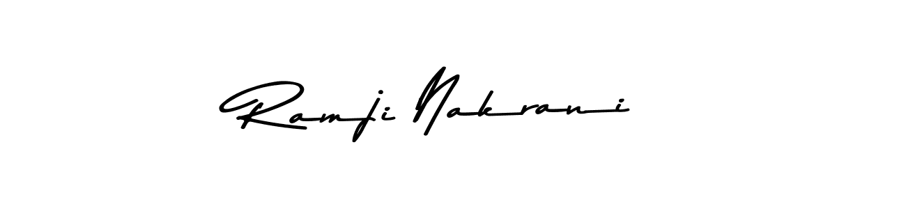 How to make Ramji Nakrani name signature. Use Asem Kandis PERSONAL USE style for creating short signs online. This is the latest handwritten sign. Ramji Nakrani signature style 9 images and pictures png