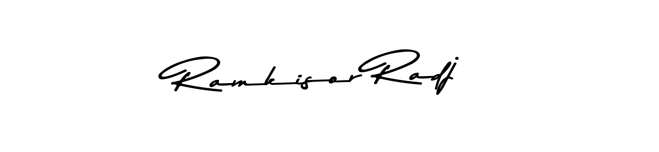 How to make Ramkisor Radj name signature. Use Asem Kandis PERSONAL USE style for creating short signs online. This is the latest handwritten sign. Ramkisor Radj signature style 9 images and pictures png