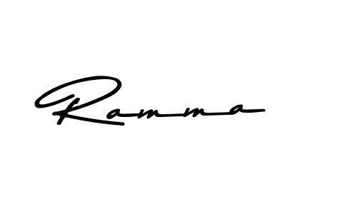 Create a beautiful signature design for name Ramma. With this signature (Asem Kandis PERSONAL USE) fonts, you can make a handwritten signature for free. Ramma signature style 9 images and pictures png