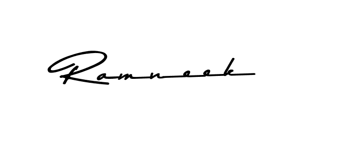 How to make Ramneek name signature. Use Asem Kandis PERSONAL USE style for creating short signs online. This is the latest handwritten sign. Ramneek signature style 9 images and pictures png