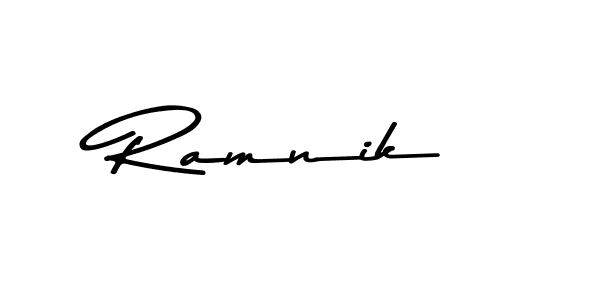 Use a signature maker to create a handwritten signature online. With this signature software, you can design (Asem Kandis PERSONAL USE) your own signature for name Ramnik. Ramnik signature style 9 images and pictures png