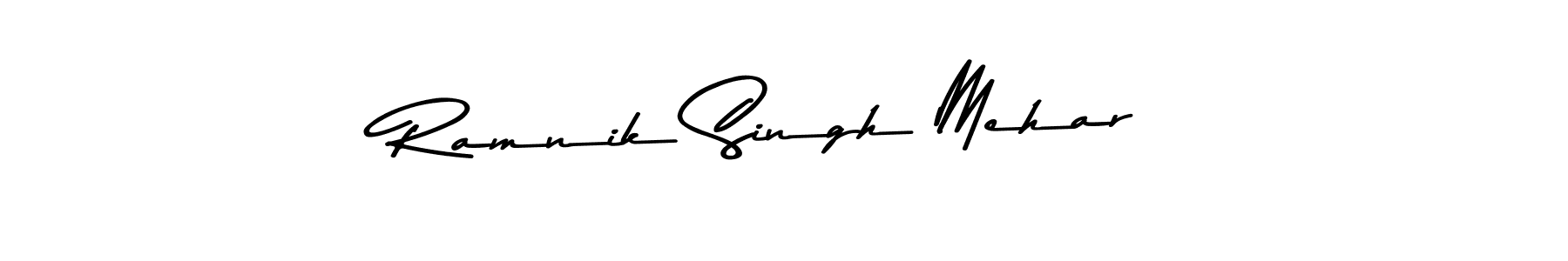 Create a beautiful signature design for name Ramnik Singh Mehar. With this signature (Asem Kandis PERSONAL USE) fonts, you can make a handwritten signature for free. Ramnik Singh Mehar signature style 9 images and pictures png