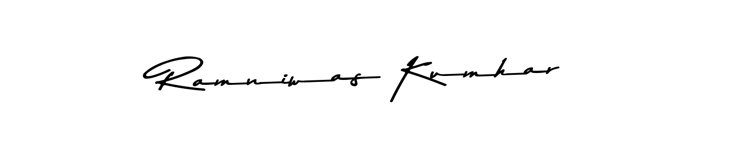 The best way (Asem Kandis PERSONAL USE) to make a short signature is to pick only two or three words in your name. The name Ramniwas Kumhar include a total of six letters. For converting this name. Ramniwas Kumhar signature style 9 images and pictures png