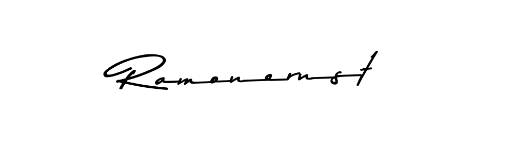 How to make Ramonernst name signature. Use Asem Kandis PERSONAL USE style for creating short signs online. This is the latest handwritten sign. Ramonernst signature style 9 images and pictures png