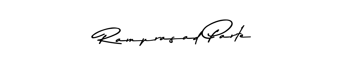 Make a beautiful signature design for name Ramprasad Parte. With this signature (Asem Kandis PERSONAL USE) style, you can create a handwritten signature for free. Ramprasad Parte signature style 9 images and pictures png