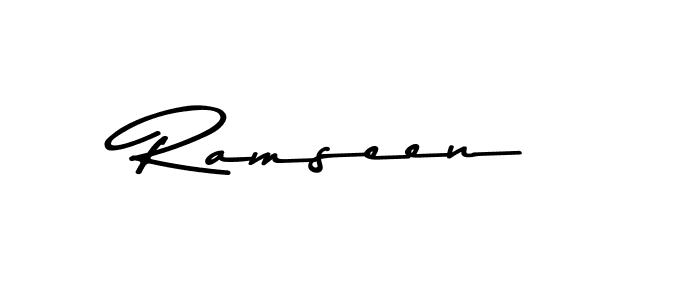 Create a beautiful signature design for name Ramseen. With this signature (Asem Kandis PERSONAL USE) fonts, you can make a handwritten signature for free. Ramseen signature style 9 images and pictures png
