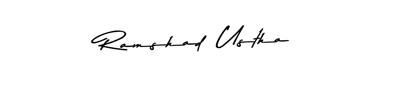 You should practise on your own different ways (Asem Kandis PERSONAL USE) to write your name (Ramshad  Ustha) in signature. don't let someone else do it for you. Ramshad  Ustha signature style 9 images and pictures png