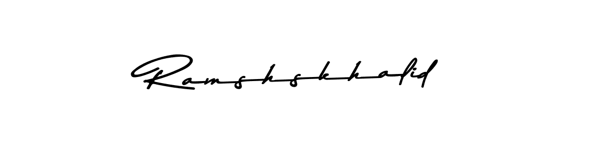 How to make Ramshskhalid name signature. Use Asem Kandis PERSONAL USE style for creating short signs online. This is the latest handwritten sign. Ramshskhalid signature style 9 images and pictures png