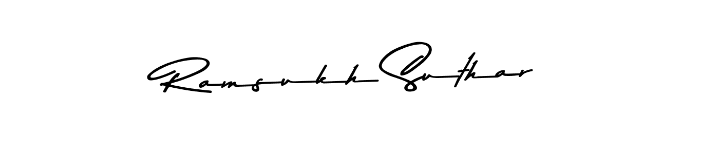 Create a beautiful signature design for name Ramsukh Suthar. With this signature (Asem Kandis PERSONAL USE) fonts, you can make a handwritten signature for free. Ramsukh Suthar signature style 9 images and pictures png