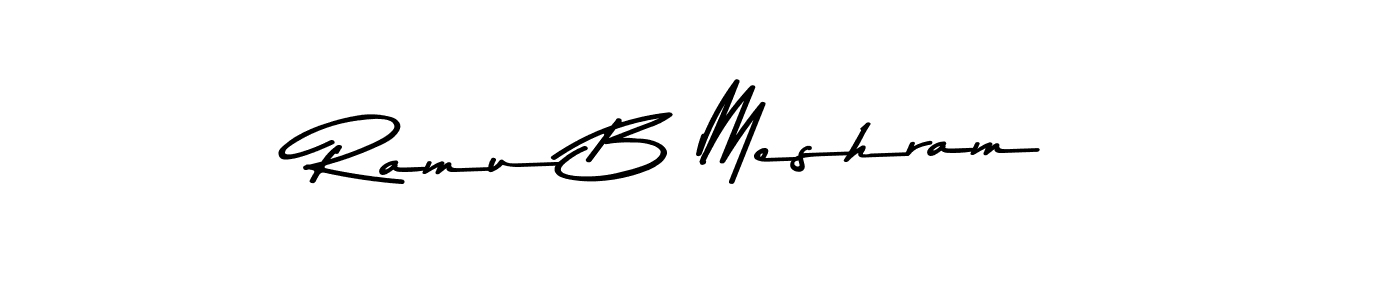 Create a beautiful signature design for name Ramu B Meshram. With this signature (Asem Kandis PERSONAL USE) fonts, you can make a handwritten signature for free. Ramu B Meshram signature style 9 images and pictures png