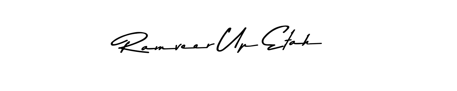 How to make Ramveer Up Etah name signature. Use Asem Kandis PERSONAL USE style for creating short signs online. This is the latest handwritten sign. Ramveer Up Etah signature style 9 images and pictures png