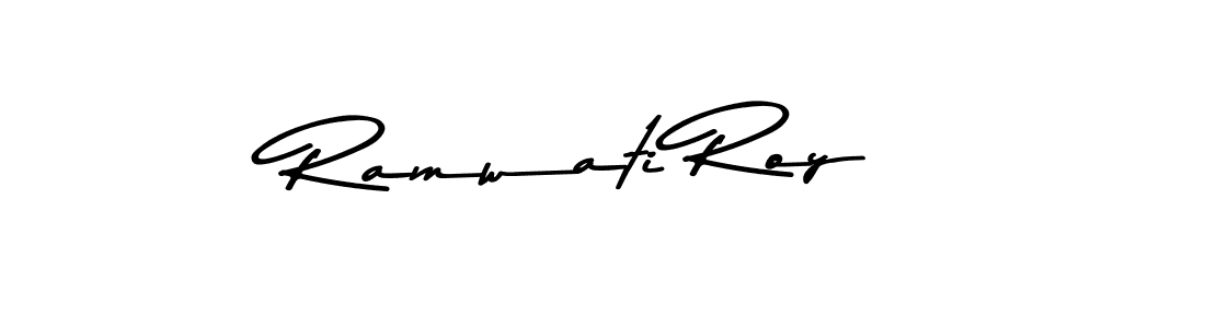 The best way (Asem Kandis PERSONAL USE) to make a short signature is to pick only two or three words in your name. The name Ramwati Roy include a total of six letters. For converting this name. Ramwati Roy signature style 9 images and pictures png