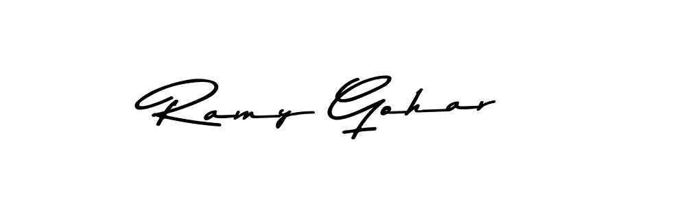 The best way (Asem Kandis PERSONAL USE) to make a short signature is to pick only two or three words in your name. The name Ramy Gohar include a total of six letters. For converting this name. Ramy Gohar signature style 9 images and pictures png