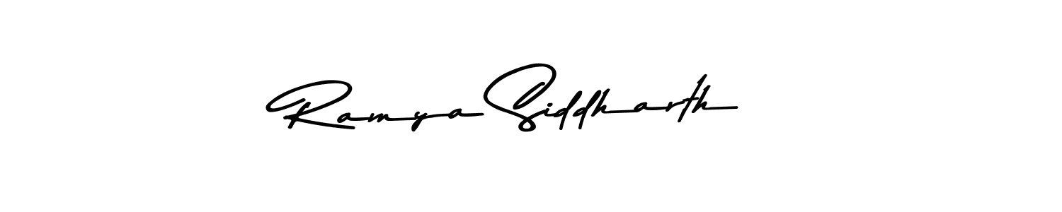 Ramya Siddharth stylish signature style. Best Handwritten Sign (Asem Kandis PERSONAL USE) for my name. Handwritten Signature Collection Ideas for my name Ramya Siddharth. Ramya Siddharth signature style 9 images and pictures png